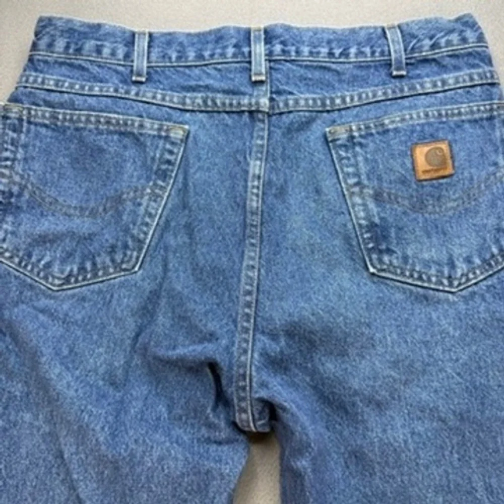Carhartt Denim Jeans B170 DST Mens 36x32 (FIT 34x32) Blue Workwear Made in USA
